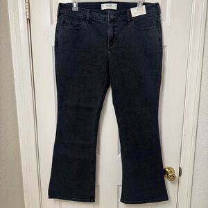 Hollister Low Rise Bootcut Denim Jeans Women size 16R Black Gray Medium Wash NWT